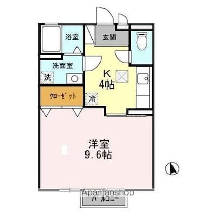 メゾン・ド・プランドール[1K/33.61m2]の間取図