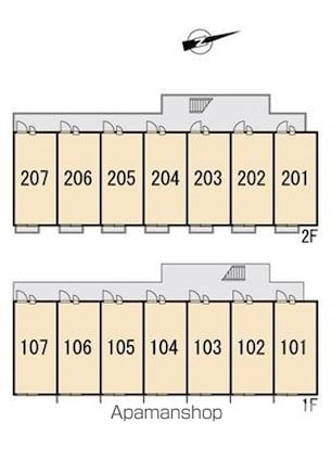 レオパレスウェストヴィラージュ[1K/23.18m2]の配置図