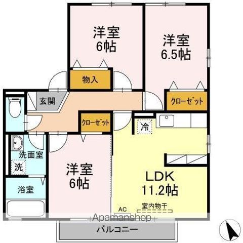 ボヌールK2の間取り写真