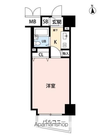 【新宿区上落合のマンションの間取り】