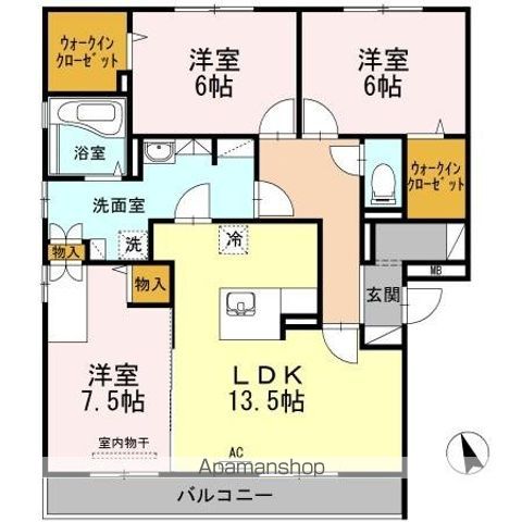 メゾンソレイユ B棟の間取り写真
