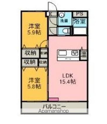 ブレインマンション十和田[2LDK/59.4m2]の間取図