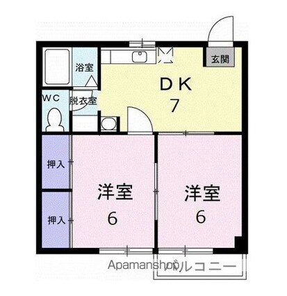 エスポワールロジュマン[2DK/40.57m2]の間取図