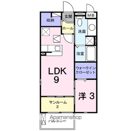 ジュネス[1LDK/36.79m2]の間取図