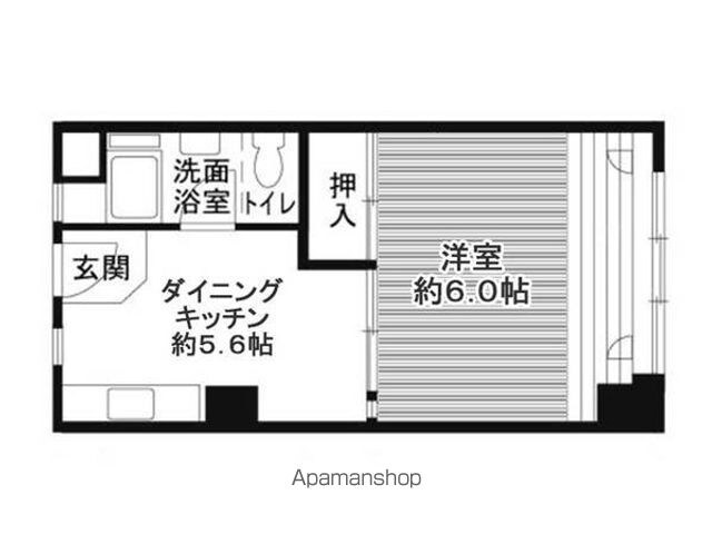 ビレッジハウス城北タワー１号棟[1DK/33.65m2]の間取図