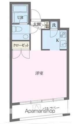 パークフロント西新宿[1K/34.54m2]の間取図