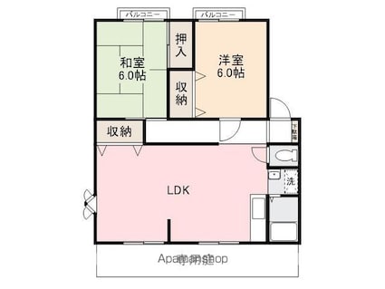 サンビレッジ木太[2LDK/60.35m2]の間取図