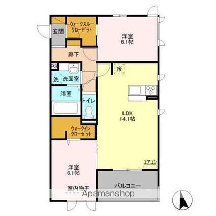 リシェス　Ⅰ[2LDK/63.7m2]の間取図