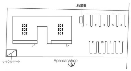 シャーメゾン伏石町[2LDK/59.55m2]の配置図