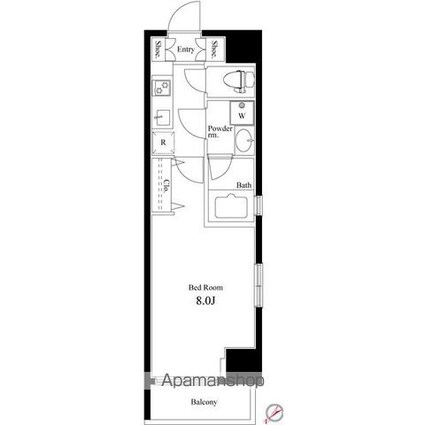 ＡＰＰＬＥ　ＲＥＳＩＤＥＮＣＥ水道橋[1K/25.08m2]の間取図