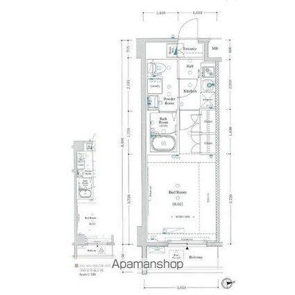 ＡＲＫＭＡＲＫ上北沢[1K/25.26m2]の間取図