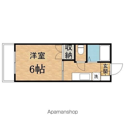 パークフロント[1K/19.83m2]の間取図