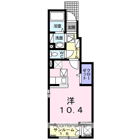 マリオ葛島　Ｂ 106 ｜ 高知県高知市葛島４丁目7-8（賃貸アパート1R・1階・32.23㎡） その2