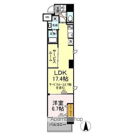 ＧＯＬＤ　ＷＩＮＧⅡ[1LDK/50.52m2]の間取図