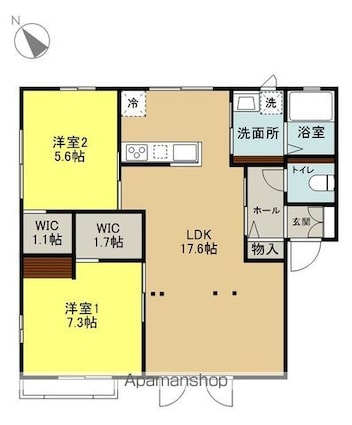 グリーンハイツエイト[2LDK/66.9m2]の間取図