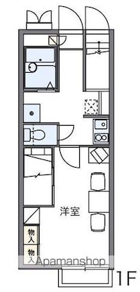 レオパレスルミエールⅡ[1K/23.71m2]の間取図