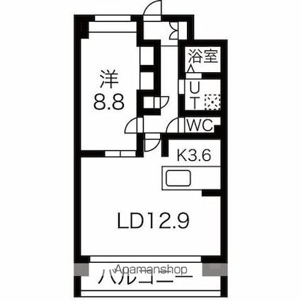 ＰＬＡＴＺ　ＫＡＫＵＯＺＡＮ[1LDK/58.55m2]の間取図