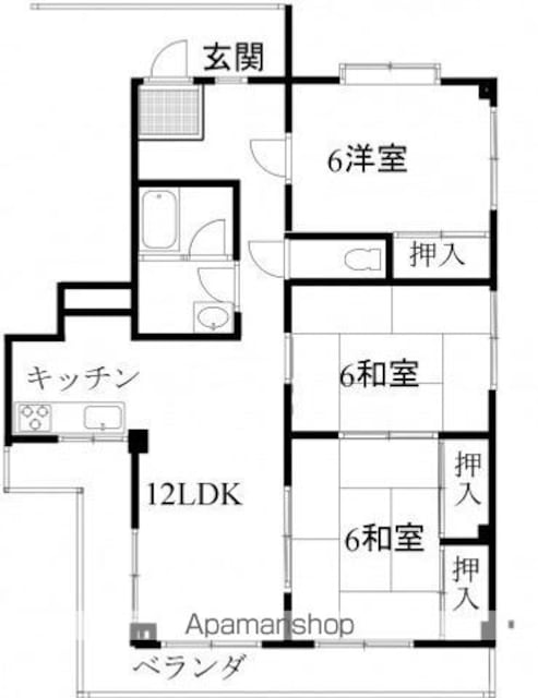 広島県広島市西区古江東町[3LDK/64.09m2]の間取図