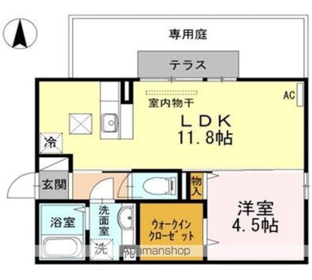 香川県高松市福岡町２丁目[1LDK/40.26m2]の間取図