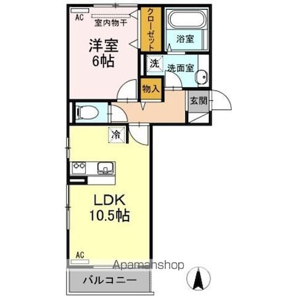アメニタ[1LDK/42.93m2]の間取図