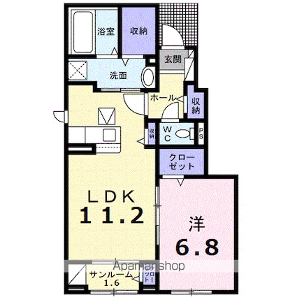 オ　シャン[1LDK/50.16m2]の間取図