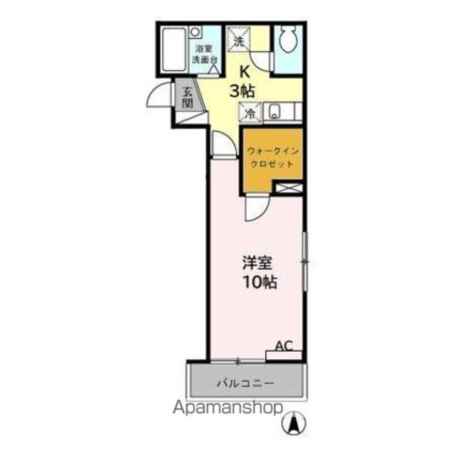 Ｇｒｅｅｎ　Ｃｕｂｅ　三軒茶屋[1K/27.95m2]の間取図