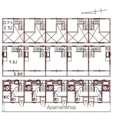 リノリノアパートメント吉島[1R/32.95m2]の間取図