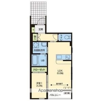 ＭＩＹＡＢＩ（ミヤビ）[1LDK/32.08m2]の間取図