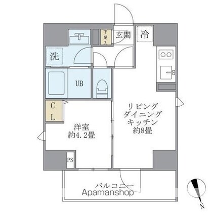 Ｌａ　Ｐｅｒｌａ　Ｙｏｔｓｕｙａ[1LDK/30.16m2]の間取図