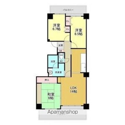 ウェルフォート幸川[3LDK/80.61m2]の間取図