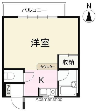 レーベルハイツ[1K/29m2]の間取図