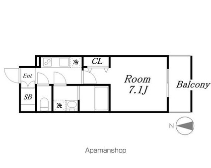 ＳーＲＥＳＩＤＥＮＣＥ尾頭橋ｃｌａｒｉｔｙ[1K/23.29m2]の間取図