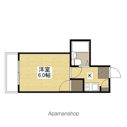 エスポアコーポⅡ[1K/18.2m2]の間取図