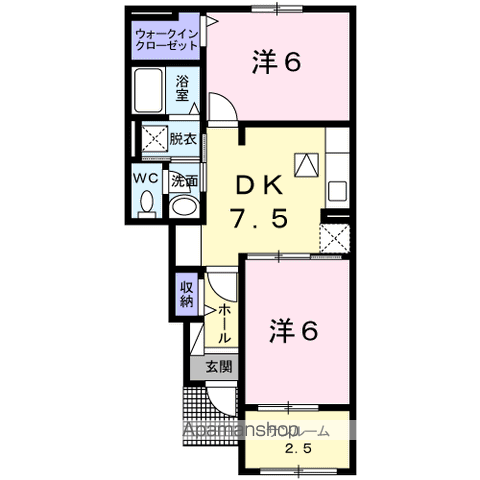 【サニーヒルズ　アパートメントの間取り】