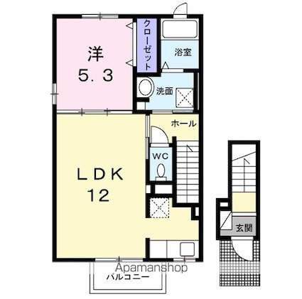 ミルト・ラフレシール[1LDK/43.32m2]の間取図