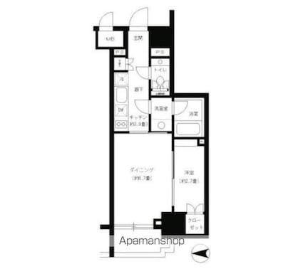 パークキューブ神田[1DK/32.07m2]の間取図