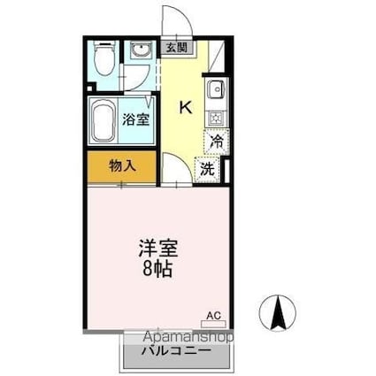 レヨネール・ＨＯＳＯＮＯ[1K/26.71m2]の間取図
