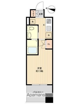 レジディア仙台上杉[1K/24.8m2]の間取図