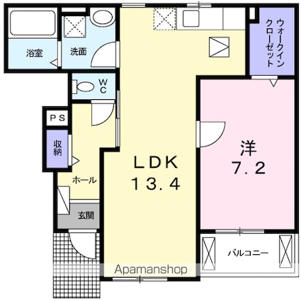 和歌山県和歌山市狐島[1LDK/50.03m2]の間取図