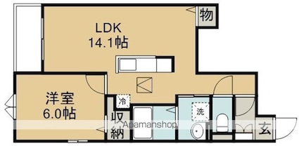 フラン・ブルーム[1LDK/48.5m2]の間取図