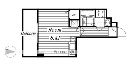 リベール名駅南[1R/22.82m2]の間取図
