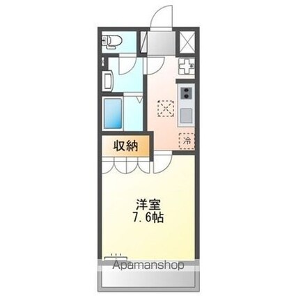 ＧＲＡＮＤＩＲ　ＴＨＲＥＥ　ＯＮＥ[1K/26.3m2]の間取図
