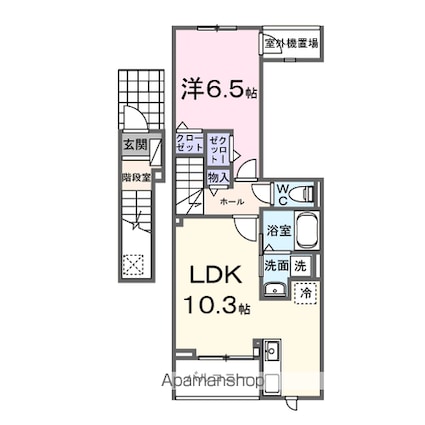 ヒカルサ甲府国母イースト[1LDK/43.9m2]の間取図