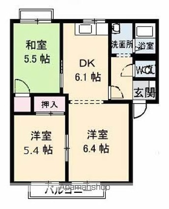 フォレスト・ヴィレッヂ[3DK/54.69m2]の間取図