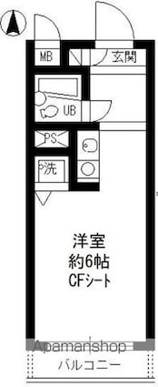 ビクセル武蔵関[1R/17.85m2]の間取図