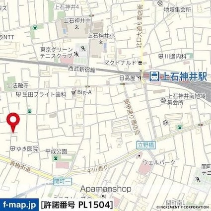 東京都練馬区関町東１丁目[1R/15m2]の配置図