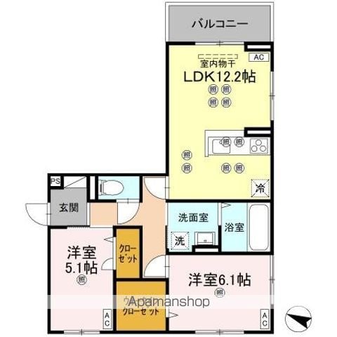 フィオーレガーデン北田宮 Aの間取り写真