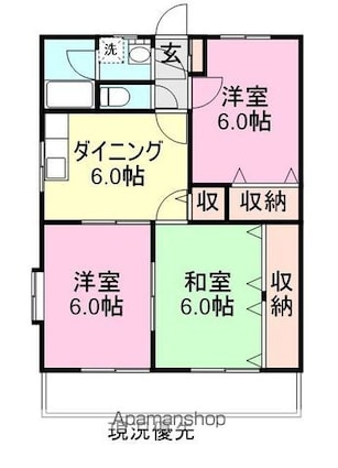 高橋ユーミーマンション[3DK/60.97m2]の間取図