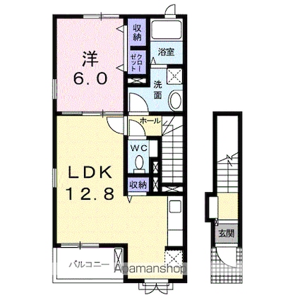 サンフラワーⅢ[1LDK/49.14m2]の間取図