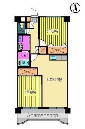 秀和ココペリ[2LDK/54.7m2]の間取図